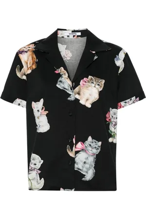 VIVETTA Kitty-print poplin shirt