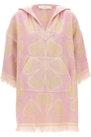ZIMMERMANN Floral print towelled hooded beach dress
