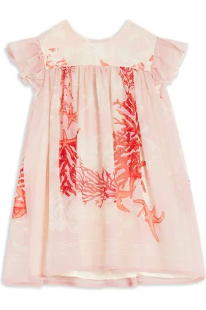 VERSACE Coral starfish print flared dress