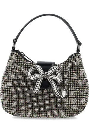 Self-Portrait Multi Rhinestone Crescent micro bag