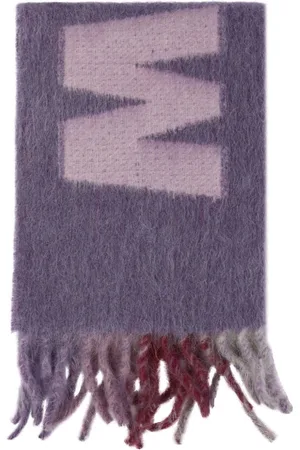 Marni Logo-jacquard fringed scarf