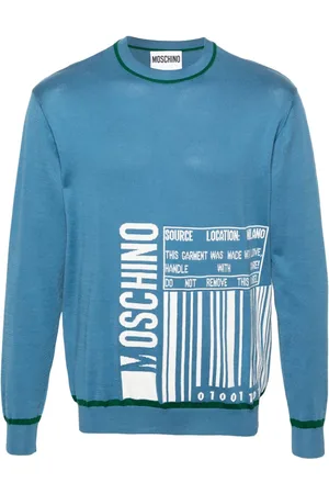 Moschino Intarsia-logo cotton jumper