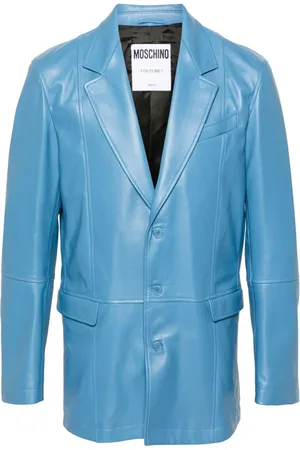 Moschino Single-breasted leather blazer