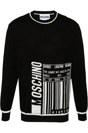 Moschino Intarsia-logo cotton jumper