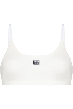 Moschino Logo-patch fine-ribbed bralette