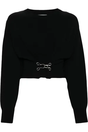 Moschino Hook and eye-detailed fine-knit jumper