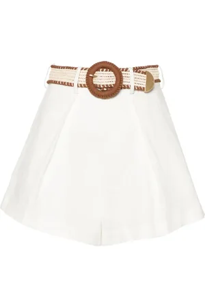 ZIMMERMANN Halliday Tuck belted linen shorts