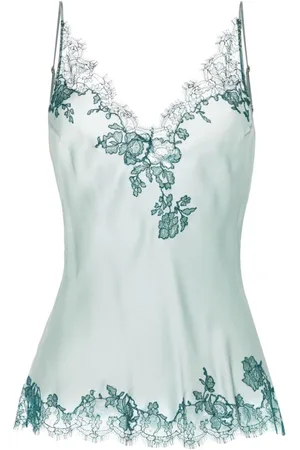 CARINE GILSON Lace-trim silk camisole