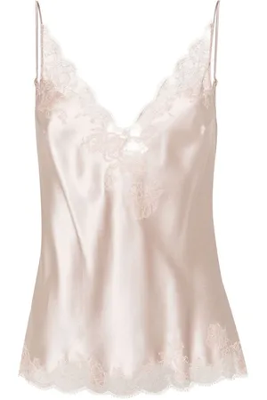 CARINE GILSON Lace-trim silk camisole