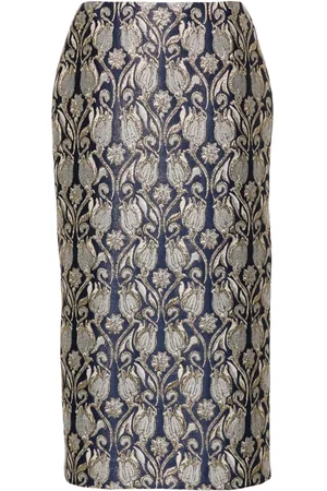 VALENTINO GARAVANI Floral brocade-effect skirt