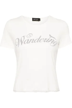 tout a coup Crystal-lettering T-shirt