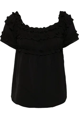 B+AB Off-shoulder ruffled blouse