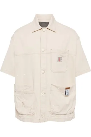 Musium Div. Paint-splatter detail denim shirt