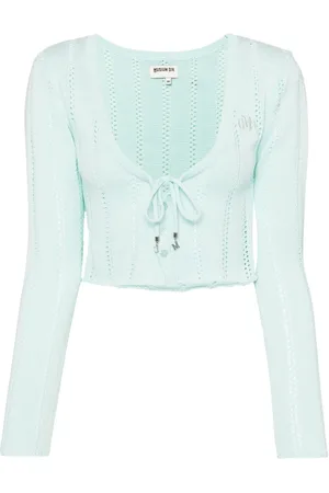 Musium Div. Pointelle-knit cropped cardigan