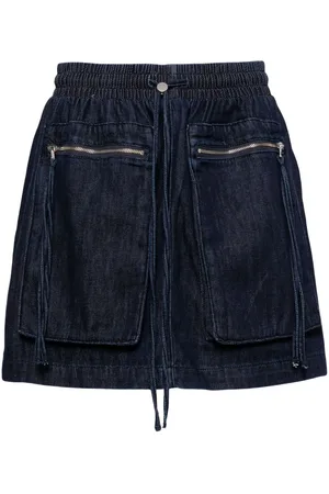 tout a coup Drawstring-fastening denim skirt