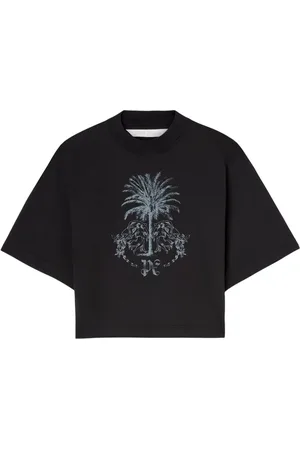 Palm Angels Palms Pencil cotton cropped top