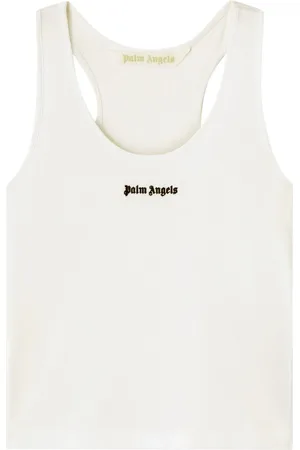 Palm Angels Logo-embroidered ribbed tank top