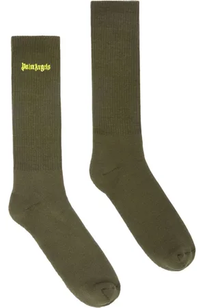 Palm Angels Logo-embroidered ribbed-knit socks