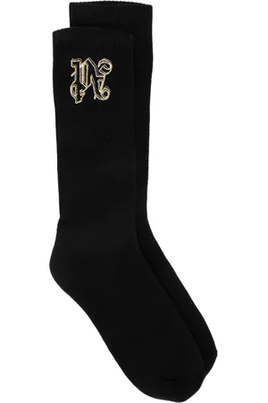 Palm Angels Logo-embroidered ribbed socks