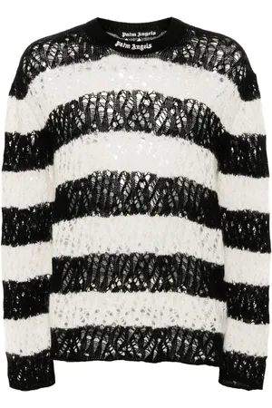 Palm Angels Logo-embroidered open-knit jumper