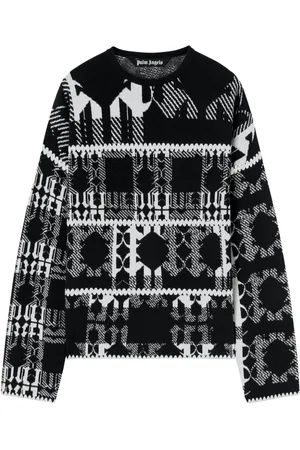 Palm Angels Intarsia-knit monogram jumper
