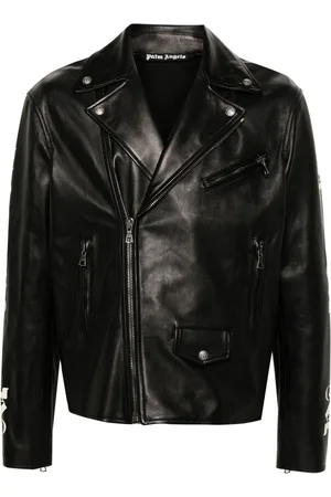 Palm Angels Monogram-print leather jacket