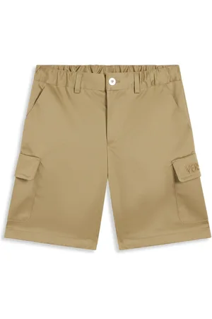 VERSACE Logo-embroidered cotton shorts