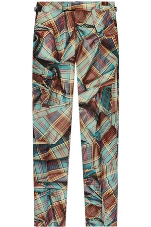 Vivienne Westwood Optical-illusion check-print virgin-wool trousers