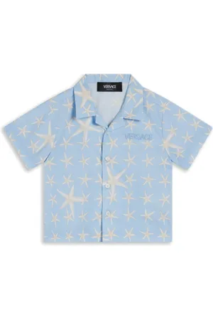 VERSACE Embroidered-logo cotton shirt