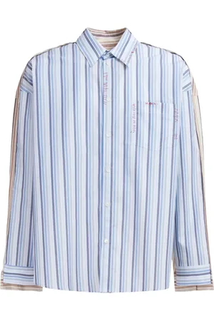 Marni Embroidered striped cotton shirt