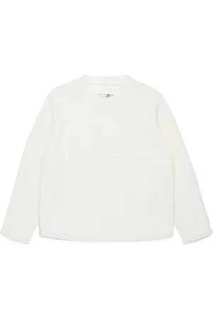Maison Margiela Intarsia knit-logo crew-neck jumper