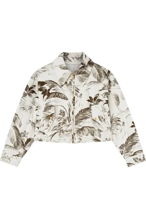 Palm Angels Palm-tree print denim jacket