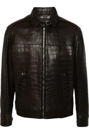 BRIONI Embossed-leather jacket