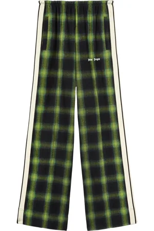 Palm Angels Logo-embroidered plaid track pants