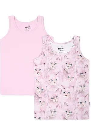 Molo Cat-print tank top (pack of two)