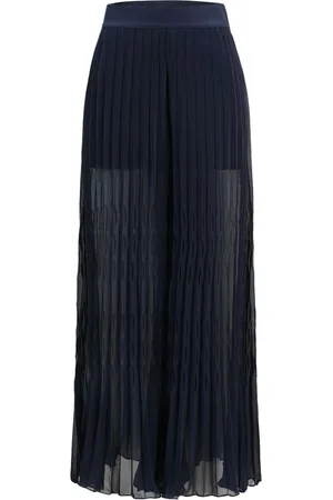SHANGHAI TANG Smocked-panelling plissé maxi skirt