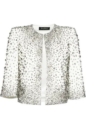 Jenny Packham Darlin crystal-embellished cropped jacket