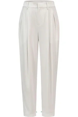 SHANGHAI TANG Tapered-leg silk trousers