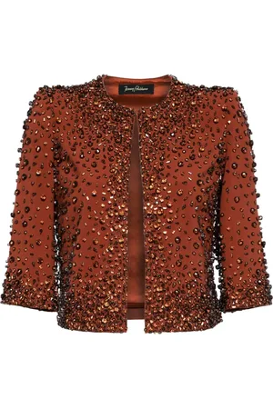 Jenny Packham Darlin crystal-embellished cropped jacket