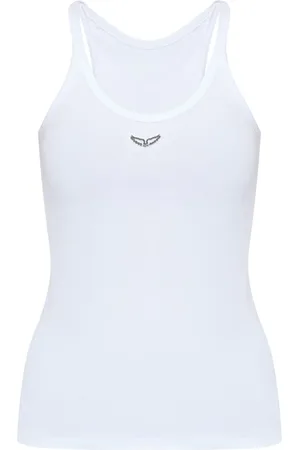 Zadig & Voltaire Alba logo-plaque cotton tank top