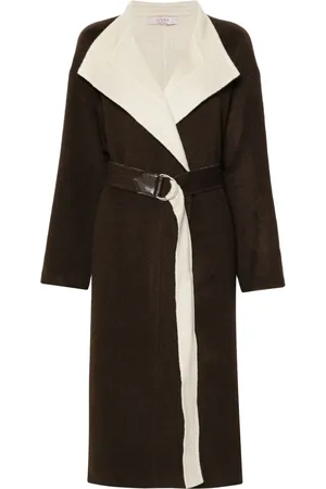 LISKA Shawl-collar belted coat