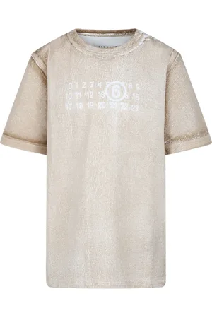 Maison Margiela Numbers-print distressed-effect T-shirt