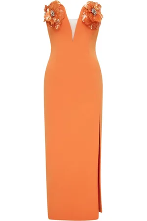 RACHEL GILBERT Bowie floral-appliqué midi dress