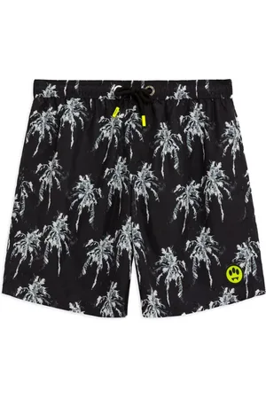 BARROW Palm-tree print swim shorts