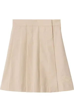 Burberry EDK-embroidered pleated cotton skirt