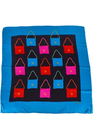 CHANEL 1990-2000s bag-print silk scarf