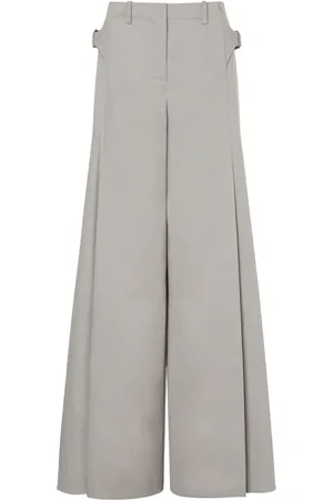 Alberta Ferretti Side-buckle wide-leg trousers