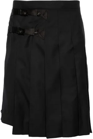 Thom Browne Pleated knee-length wool skorts
