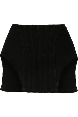 MUGLER Padded denim mini skirt