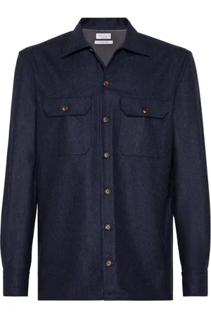 Brunello Cucinelli Long-sleeve flannel overshirt